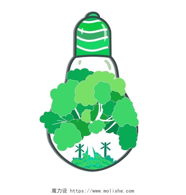 绿色节能灯泡环保节约元素